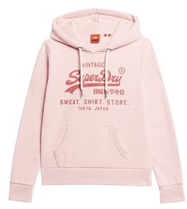 Superdry Sweat à Capuche Classique VL Heritage Maillot de survêtement, Rose (Somon Pink Marl), 40 Femme