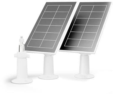 Arlo Panneaux Solaires (2), Câble 2.4m, Blanc, Compatible Avec Pro 3, Pro 4 (and XL), Pro 5, Ultra 2 (and XL), Go 2, Pour Garder Vos Caméras Chargées 24h/7j - Accessoire Certifie, VMA5600