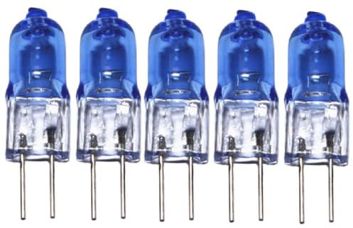 10 Stück Halogenlampe 12V G4 Hellblau Plattiert Leuchtend Weiß/Warmweiß transparente Glühbirne Kristalllampe Kronleuchter Glühbirne G4 12V,20W-Glühweiß