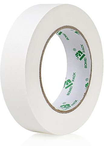 BOMEI PACK 1 Roll White Matte Cloth Gaffer Tape,Non Reflective Duct Tape 24mm x 27m for Entertainment Theater Studio Photography Masking.DIY Craft Shaping Ducts Fixing Repairing Carpet Seaming