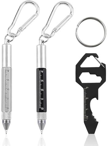 ZGDEIWGF 2 stylos à outils et 1 mini clé porte-clés, outils portables, outils multifonctions, mini-outils, outils d'extérieur, gadgets créatifs