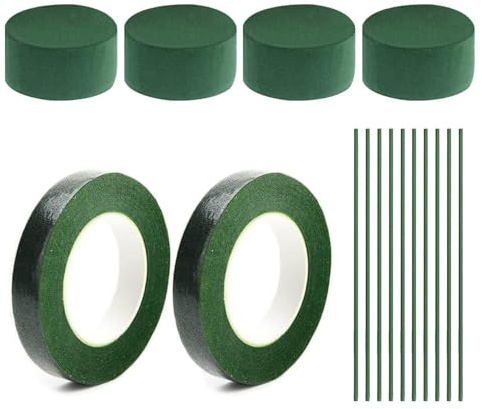 4 Pieces Of Floral Foam Blocks, 2 Rolls Of Tape, 10 Flower Poles, Flower Arrangement Supplies, Diy Bouquet Kit, Floral Tray