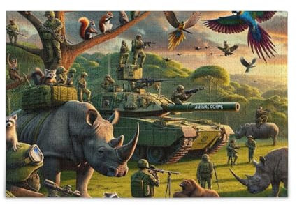 1000 Pieces Jigsaw Puzzle Animal Corps Challenging Puzzle Game for Adults Teens