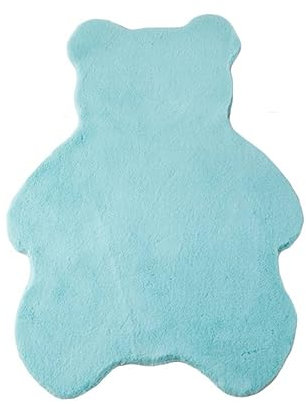 Ayyildiz Super Weicher Teppich für Kinder- und Babyzimmer | Flauschiger Kunstfellteppich in Tiermotiv | Waschbar & Kinderfreundlich, Größe:80 x 100 cm, Farbe:Mint