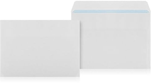 LOGIC PACK Briefumschläge ohne Fenster DIN C6 Selbstklebend Kuvert C6 Umschläge Weiß 114 x 162 mm 75g/m² (500 Stück)