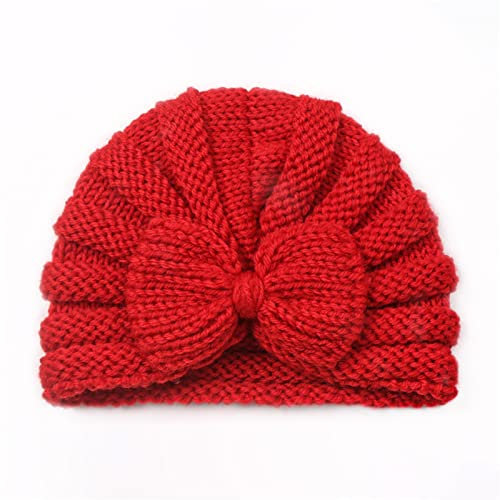 Generisch Wintermütze Baby - Mädchen Jungen Schalmütze Mütze und Schal Unisex Warme Strickmütze Schal Set Kugelwolle Ohr schutzkappen Kunstpelz Bommeln Warme bequem für 0–6 Monate