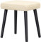 eSituro Sitzhocker Quadratischer Schminkhocker, Hocker Schminktisch, Polsterhocker aus Teddystoff MDF, Stahlbeine, für Ankleidezimmer Schlafzimmer Wohnzimmer, Beige, 46 x 32 x 47.5 cm