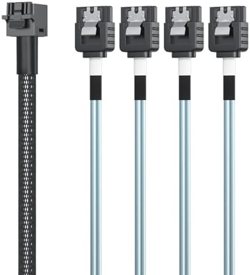 HiFiber 1m (1er-Pack) Internes Mini SAS HD SFF-8643 auf 4x SATA Kabel