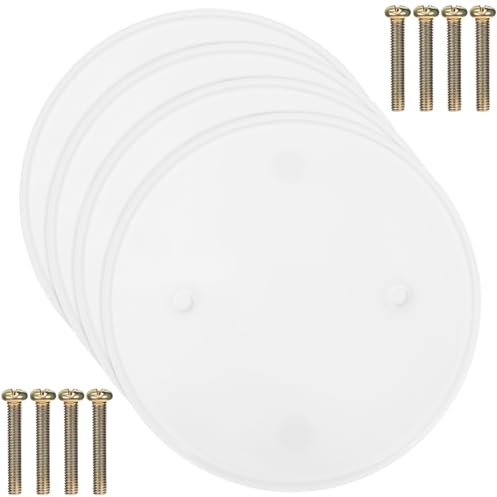 Uonlytech Lot De 4 Cache-plaques De Plafond Ronds Boîtier Électrique En Plastique Pour Trous Muraux Plaque Plate Vierge Aspect Sans Couture Noir