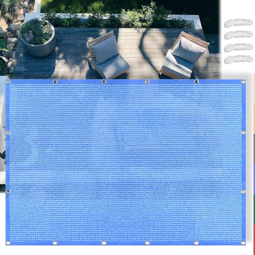SSFMSF Tende da Sole Rete Ombreggiante 2x2.5m, Rettangolo Telo Ombra con Protezione UV 90%, Tessuto HDPE Resistente al Vento e Traspirante, per Giardino, Terrazza, Balcone - Blu