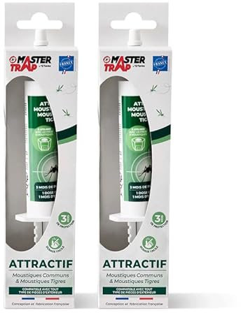 FAVEX Master Trap - Lot de 2 recharges Anti-moustiques - pour pièges Extérieurs Master Trap - 2 recharges pour 6 Mois de Protection - Solution pour Attirer moustiques - 2 x 30g