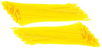 TERF® 100 Pcs Yellow Cable Ties 100mm (4'') X 2.5mm Premium Nylon Zip Ties Wraps Secure Self Locking Mechanism Small Plastic Tie for Home Office Garden Garage Workshop and DIY