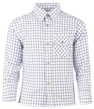 Boys Junior Checkered Shirts Country Childrens Clothing Shirt Button-Down
