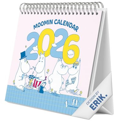 Grupo Erik Kalender 2026 Tischkalender Mumin Kalender Familienplaner - Tischkalender 2026 zum Aufstellen 20 x 17 cm Jahreskalender 2026 - Offizieller Moomin Fanartikel Geschenke