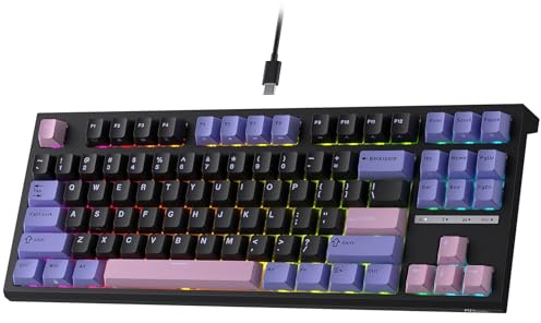 RK ROYAL KLUDGE C87 HE Gaming Tastatur, Hall Effekt-Magnetschalter, QWERTY | 75% TKL kabelgebundene HE-Tastatur einstellbarer Betätigung, schnellem Auslösemodus, 8K Hz Abfragerate, RGB, PC/FPS-Gamer