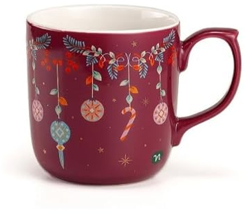 Neavita Tazza Natalizia in Ceramica Rossa - Mug per Infusi, Tè e Tisane
