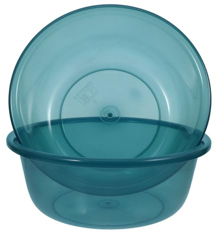 Toyvian 2 Stück Verstärkte Kunststoff Waschbecken Mittelgroß Blau Vielseitig Einsetzbar als Fußbad Küchen Badezimmerbecken Robust Platzsparend Tragbar Geruchs Rückstandsfrei für Haushalt