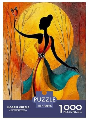 Schwarze Silhouette Einer Frau Puzzle 1000 Teile Schwer Puzzle Spielzeug Pädagogisches Spiel Impossible interessant Herausforderung Spielzeug Für Erwachsene Und Kinder Ab 14 Jahren 38x26cm/1000pcs