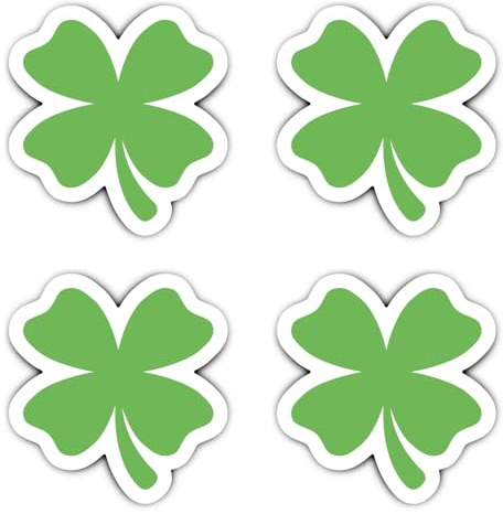 Adesivo: 100 mm, 4 pezzi, XXL quadrifoglio, emoticon portafortuna, decorazione