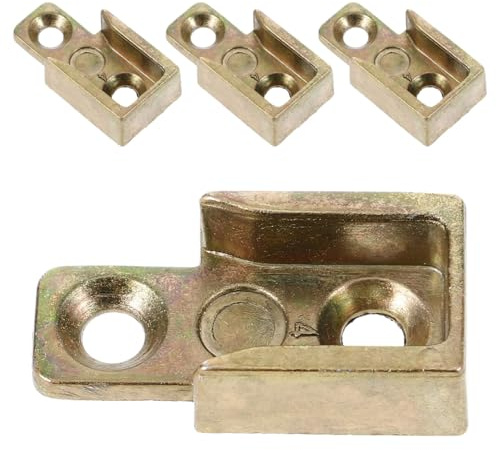 Alipis Juego de 4 Placas de Cierre para Ventanas Abatibles, Punto de Bloqueo de Aleación de Zinc, Herrajes de Repuesto para Pestillo de Ventana de Guillotina, Soporte de Seguridad Reforzado, Amarillo