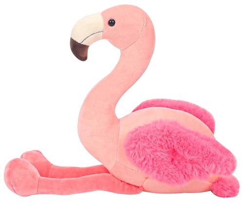 Doudou flamant rose de 50 cm - Jouet doux - Peluche moelleuse pour jouer et se blottir - Coussin en peluche - Décoration de chambre d'enfant - Pour filles et garçons - Cadeau d'anniversaire