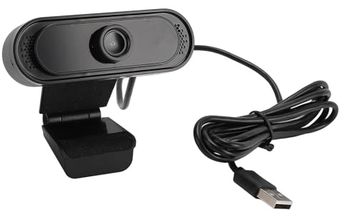 VESHENVEN 1080P HD Webcam with Noise Reduction Microphone, USB Web Camera, Full HD 30 FPS Plug and Play Webcam for Laptop PC TV Online Meetings with Foldable Clip