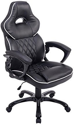 CLP Gaming Bürostuhl Big XXX Mit Kunstlederbezug | Höhenverstellbarer Schreibtischstuhl Mit Armlehnen | Drehstuhl Mit Kunststoffgestell, Farbe:schwarz