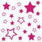 kleb-Drauf® | 25 Sterne | Pink - matt | Autoaufkleber Autosticker Decal Aufkleber Sticker | Auto Car Motorrad Fahrrad Roller Bike | Deko Tuning Stickerbomb Styling Wrapping