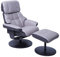 MCA Relaxsessel HWC-F21, Fernsehsessel Hocker, Stoff/Textil 110kg belastbar - Grafit-hellgrau