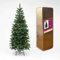 SHATCHI Árbol de Navidad Estrecho de Pino Verde de 2,1 m, 680 Puntas Puntiagudas, Soporte de Metal, Decoraciones para el hogar, Verde, 210 cm