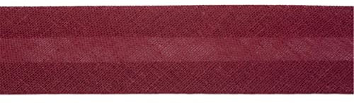 Jajasio Baumwoll Schrägband 25mm breit in 24 Farben, Einfassband Baumwolle Nahtband 11 ? dunkelrot