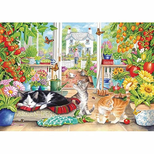 Otter House Gift Jigsaw Puzzle 1000 Piece - Greenhouse Cats (76377)