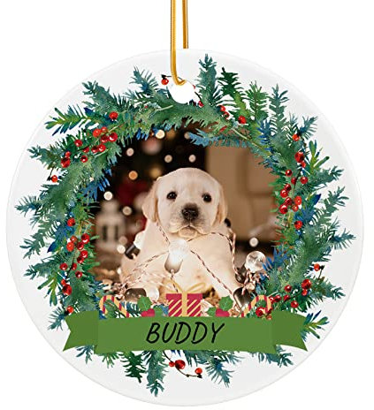 Personalised Dog Photo Bauble, Christmas Ornaments, Christmas 2023 Decoration, Christmas Tree Decorations Baubles, Puppy 1st Xmas Gifts, Gift for Kids, Adults, Family, Friends, Loves by iDIY
