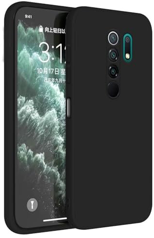 Topme Handyhülle Hülle Fur Redmi 9 (6.53 Inches) Case Schutzhülle, Hautschutz Aus TPU Silikonhülle - Schwarz