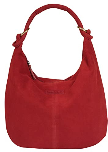 bruno banani Shopper Echt Leder Damen 021856 Rauleder Shopper, Handtasche mit Reißverschlussfächern, Einkaufstasche aus Rindleder, leichte Umhängetasche