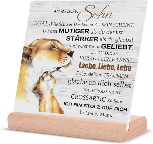 Bester Sohn Geschenk,Handgemacht Acryl-Plakette Geschenke für Sohn zum Geburtstag,Sohn Geschenke von Mama,Aclyschild Geschenke für Sohn Weihnachten Geburtstagsgeschenk