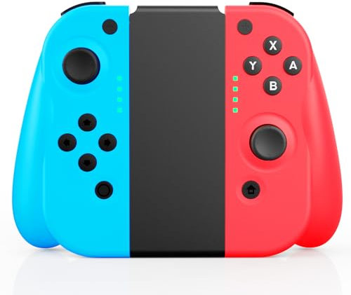 Tacilin Mando para Switch/Lite/OLED, Replacement Gamepads Verde/Rosa Controlador Inalámbrico, Doble Choque & Giroscopio de 6 Ejes & 450mah Batería, Bluetooth Gamepad Switch Mandos de Videojuegos