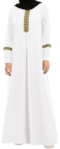 WSPLYSPJY Damen Printed Abaya Muslim Dress With Hijab Kleider (2er Pack)