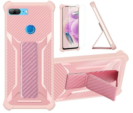 Aroepurt Hülle Für Honor 9 LITE Hülle Case Handyhülle Schutzhülle Cover [mit gehärtetem Glas-Screen-Protector] Hybrid [Folding Support Magnetic] [Frosted Anti-Fingerprint] Rosa