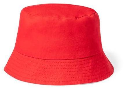 BLUECHOLON Fischermütze für Kinder, 100 % Baumwolle, Fischermütze für Jungen und Mädchen, Fischerhut, Bucketmütze, Einheitsgröße 54, rot, 54