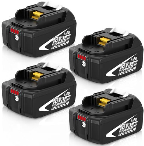 Pack of 4 5.0 Ah for Makita Battery 18 V BL1850b Replacement Battery for Makita Battery 18 V BL1860B BL1850B BL1850 BL1840 BL1830 BL1860 BL1835 BL1845 BL1820B with LED Indicator
