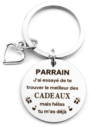 Ardusnpe Cadeau Parrain,Cadeau Parrain Marraine Bapteme,Cadeau Parrain Marraine,Porte Clef Parrain Cadeau Original,Cadeau pour Parrain,Cadeau Parrain Marraine Demande,Cadeau Parrain Noël,Cadeau Homme