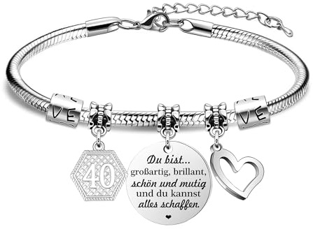 HEYEJET Geburtstag Geschenke für Frauen Mädchen Armband Geburtstag Charme 10. - 19. 21. 30. 40. 50. 60. Geburtstag Armband für Tochter Nichte Schwester Freund Jugendliche Mädchen Mun Tante