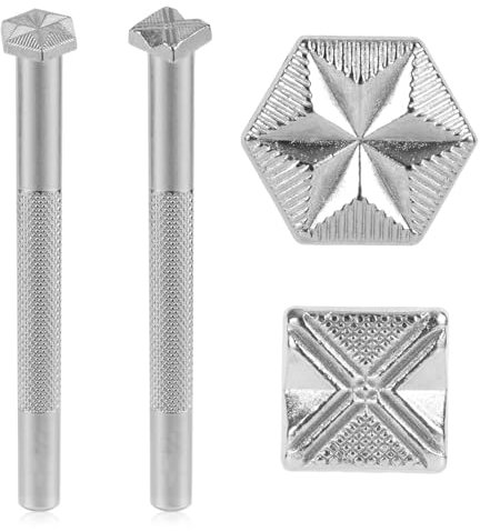 2 Piezas de Herramientas de Estampación de Cuero, Estampación de Cuero para Trabajar el Cuero Sello de Fondo de Cuero Herramienta de Artesanía de Cuero para Trabajar la Artesanía de Cuero