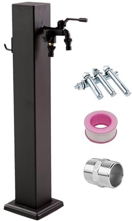 DJJYCTNM Fontana da Giardino Esterno con Rubinetto a Doppia Uscita, Supporto per Tubo Flessibile Indipendente con Rubinetto, Colonna d'Acqua da Giardino in Acciaio Inossidabile 304(80cm/31.5in)