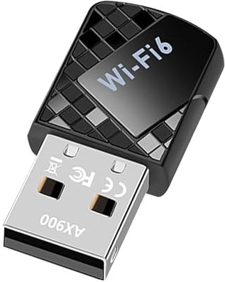 WiFi 6 USB Adapter, AX900 WiFi Dongle, Dual Band Adapter, WiFi Dongle for PC Laptop Desktop, Mini Wireless Dongle 5GHz 600Mbps & 2.4GHz 286Mbps USB 2.0 Network Receiver for Windows 11/10/7