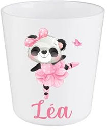 Gobelet enfant personnalisé panda ballerine – 260 ml – Incassable – Prénom au choix – Spécial rentrée scolaire – Bébé Panda