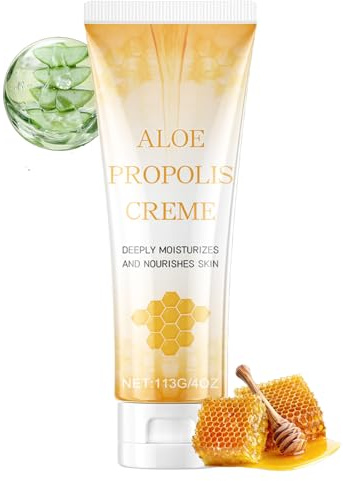 Aloe Propolis Creme, Propolis Salbe für Trockene und Gereizte Haut | Propolis Gesichtscreme Frauen und Männer, Glow Creme für strahlende Haut, Tiefenhydration für Gesicht und Körper