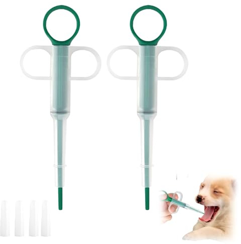 Yiranfuyao 2PCS Pet Pill Plunger Popper and Dispenser, Reusable Dog Cat Tablet Dispenser Plunger Animal Medicine Feeder for Small Cats Dogs