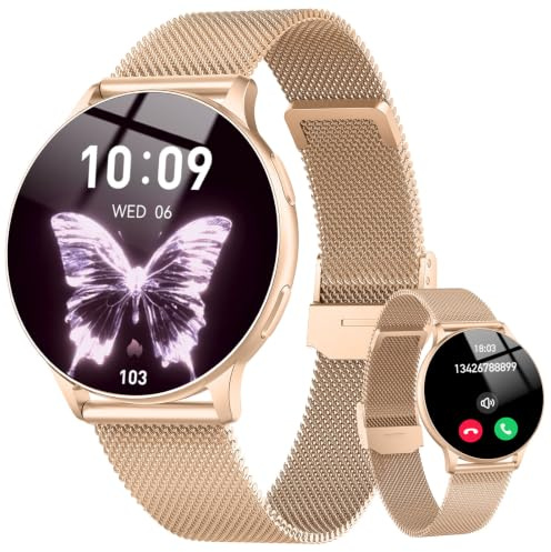 Jugeman 2026 Smartwatch Donna Orologio Chiamate Bluetooth,1.32 Tondo Touch,120+ Modalità Sportive Fitness Watch,Orologio Smartwatch Donna con Contapassi,IP68 Fitness Tracker per iOS Android